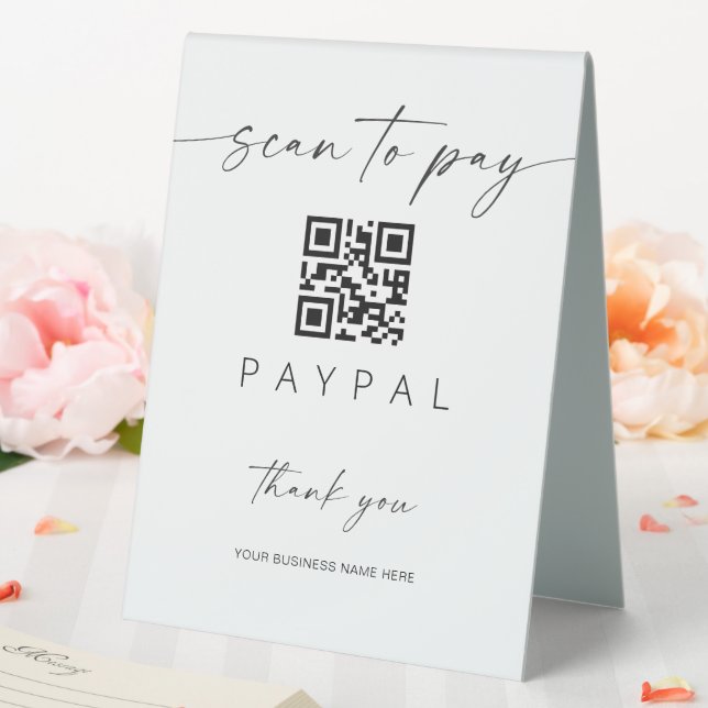 Scan Payment QR Code Sign Mobile Checkout Business Tischaufsteller (In Situ (Hochzeit))