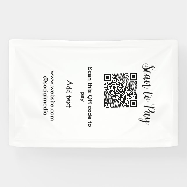 Scan-QR-Code bezahlen Fügen Sie E-Mail-Daten der W Banner (Horizontal)
