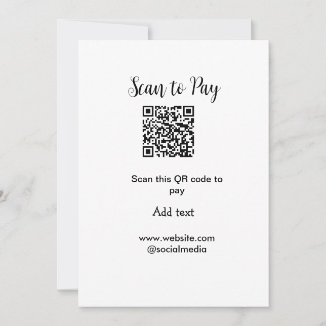 Scan-QR-Code bezahlen Fügen Sie E-Mail-Daten der W Einladung (Vorderseite)