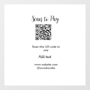 Scan-QR-Code bezahlen Fügen Sie E-Mail-Daten der W Fensteraufkleber