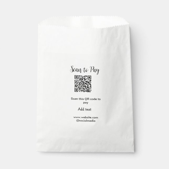 Scan-QR-Code bezahlen Fügen Sie E-Mail-Daten der W Geschenktütchen (Vorderseite)