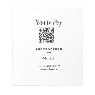 Scan-QR-Code bezahlen Fügen Sie E-Mail-Daten der W Notizblock