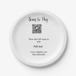 Scan-QR-Code bezahlen Fügen Sie E-Mail-Daten der W Pappteller