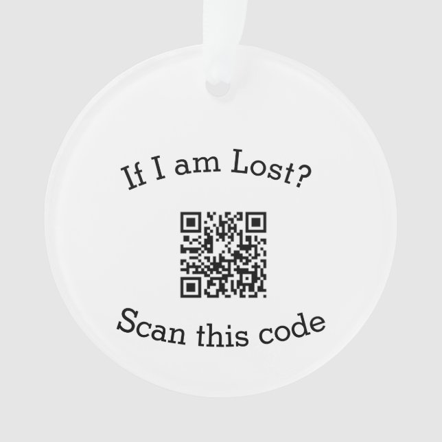 Scan QR code lost found me code pet  Ornament (Vorderseite)