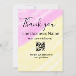 Scan QR to follow us thank you discount code pink 