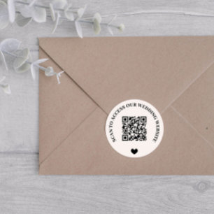 Scan to Access Wedding Website - QR Code Runder Aufkleber