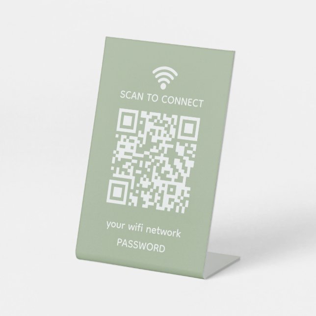 Scan to connect Guest Wifi Network qr-Code Sockelschild (Vorderseite)