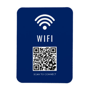Scan-to-Connect-Navy-WiFi-Magnet mit QR-Code Magnet