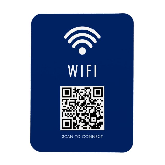 Scan to Connect Navy WiFi Magnet with QR Code (Vertikal)