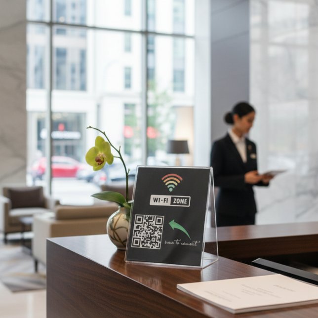 Scan to Connect QR Code Internet Wifi Network Sockelschild (Von Creator hochgeladen)