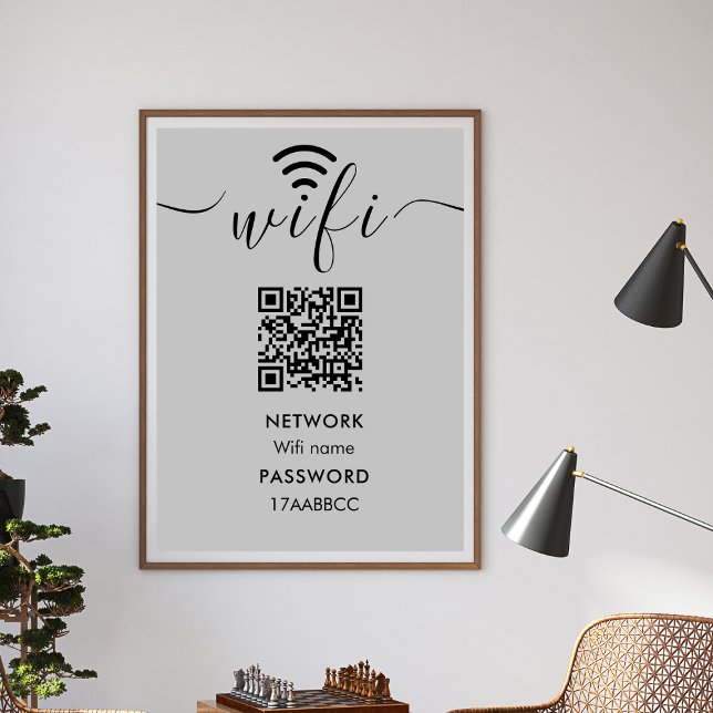 Scan to Connect Wifi Network QR-Code Minimalistisc Poster (Von Creator hochgeladen)