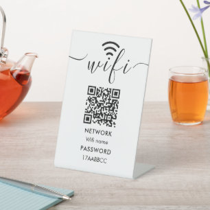Scan to Connect Wifi Network QR-Code Minimalistisc Sockelschild