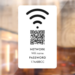 Scan to Connect Wifi Network QR Code Modern White Fensteraufkleber