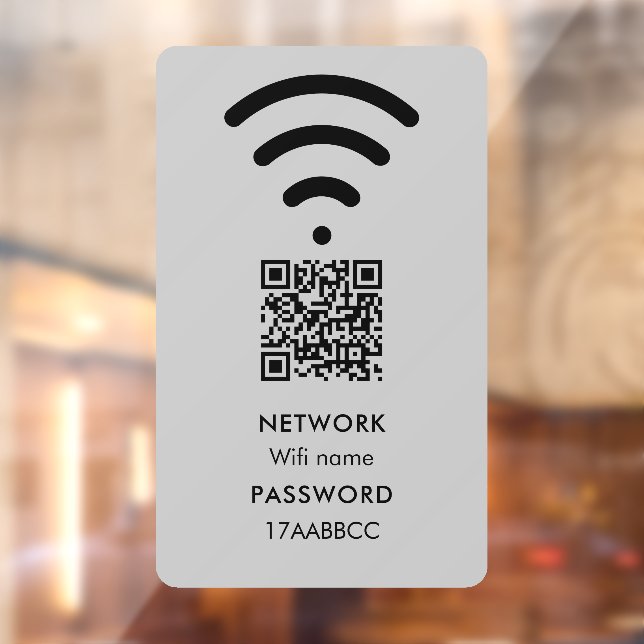Scan to Connect Wifi Network QR Code Modernes Grau Fensteraufkleber (Blatt 2)