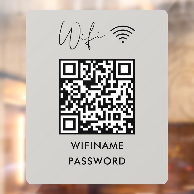 Scan to Connect Wifi Qr Code Password Modern grau Fensteraufkleber (Blatt 2)