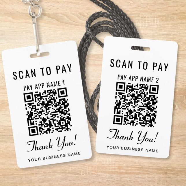 Scan to Pay 2 Payment QR Codes Ausweis (Scan to Pay QR Code Social Media Badge
)