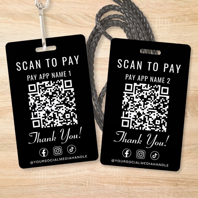 Scan to Pay 2 Payment QR Codes Social Media Ausweis (Scan to Pay 2 Payment QR Codes Social Media Badge)