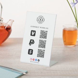 Scan To Pay Business Logo Qr Code Tabletop Sockelschild