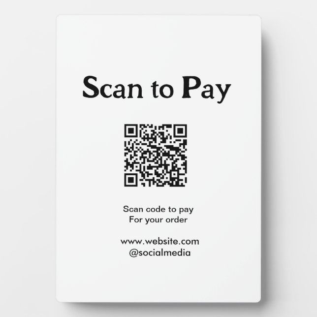 Scan to pay for order QR code add website social m Fotoplatte (Vorderseite)