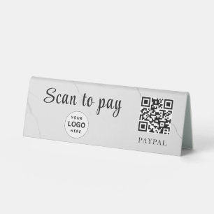 Scan To Pay Geschäft-Logo Qr Code Podest Schild