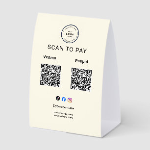 Scan To Pay Geschäft Logo Qr Code Podest Tischaufsteller