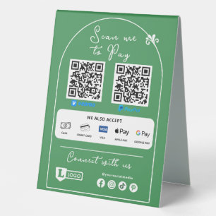 Scan To Pay Geschäftsschild Logo scannbarer QR-C Tischaufsteller
