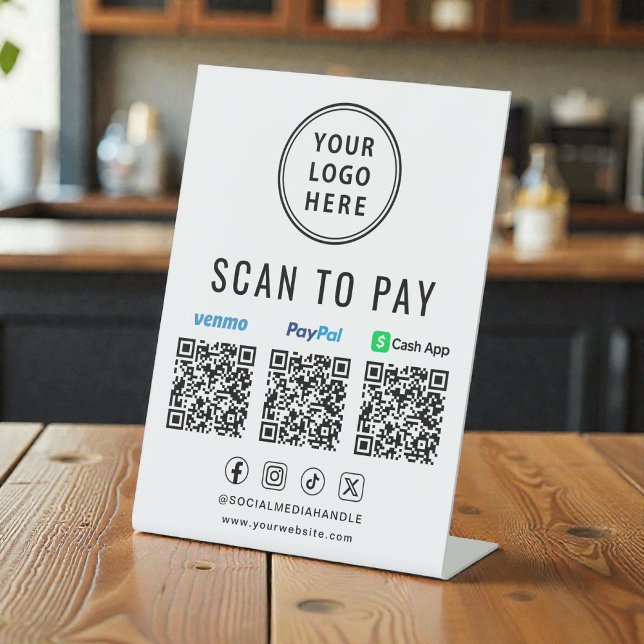 Scan to Pay Paypal Venmo CashApp QR Codes Logo Sockelschild (Von Creator hochgeladen)
