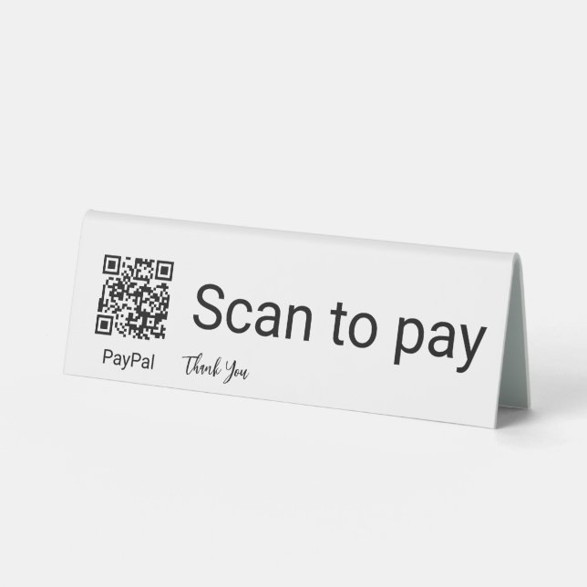 Scan to Pay QR Code Payment App Danke Business Tischaufsteller (Vorderseite)