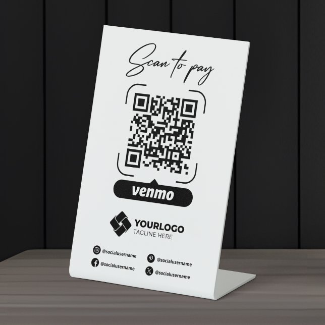 Scan to Pay QR Code Venmo Zahlung Sockelschild (Von Creator hochgeladen)