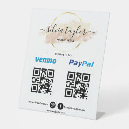 Scan to Pay Venmo PayPal QR Code Cashapp Blush Sockelschild