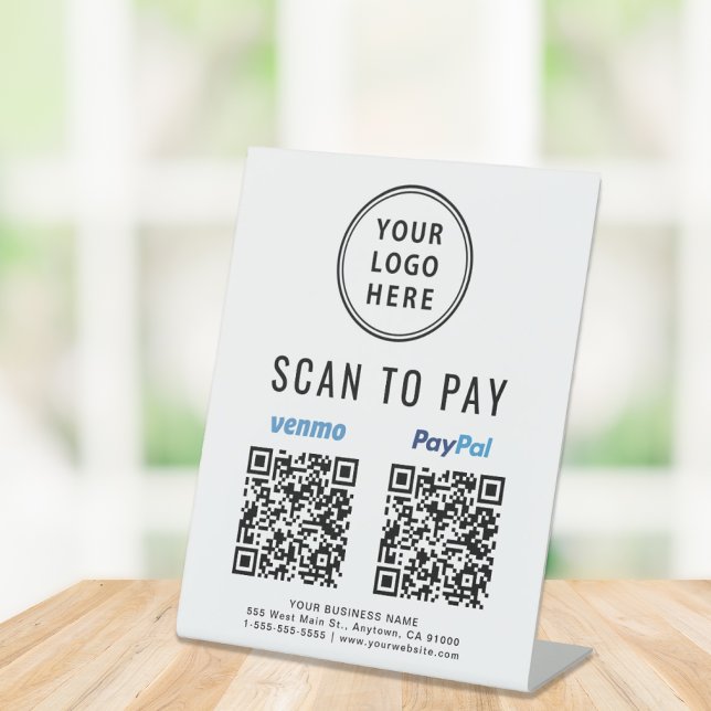 Scan to Pay Venmo Paypal QR Codes Logo Sockelschild (Von Creator hochgeladen)