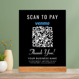 Scan to Pay Venmo QR Code Black Acrylschild