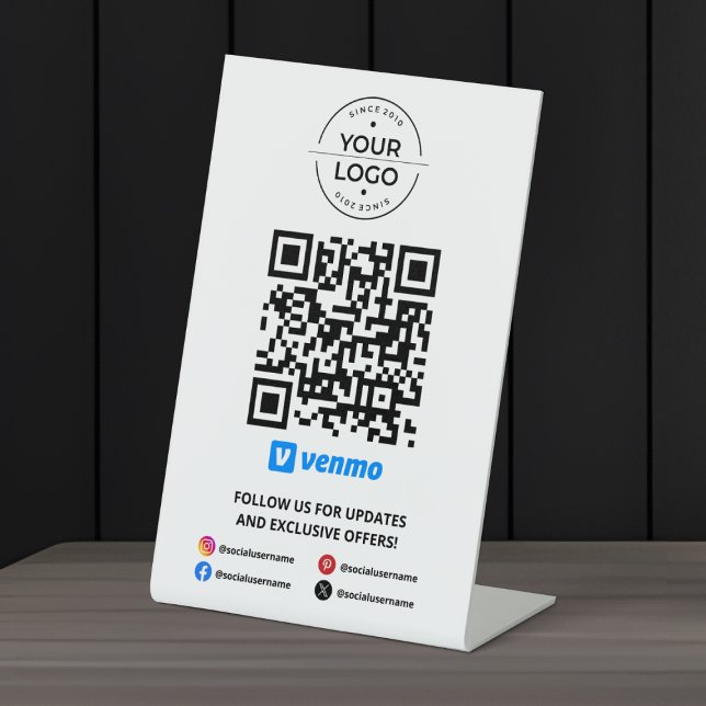Scan to Pay Venmo QR Code Sockelschild (Von Creator hochgeladen)