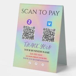 Scan to Pay Zelle Venmo QR-Code Tischaufsteller