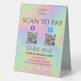 Scan to Pay Zelle Venmo QR-Code Tischaufsteller