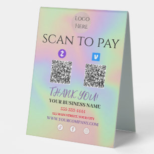 Scan to Pay Zelle Venmo QR-Code Tischaufsteller
