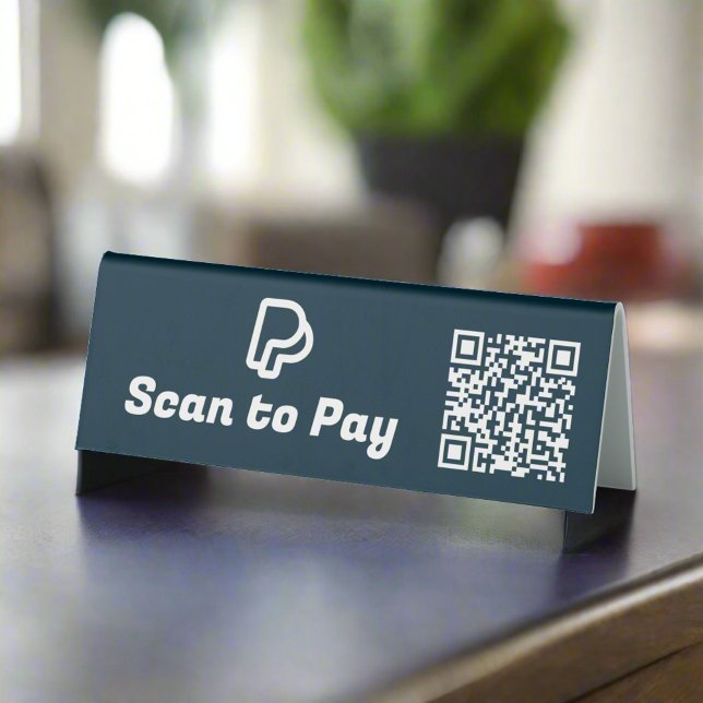 Scan to PayPal Cashapp kontaktlose Navy Blue Tischaufsteller (Von Creator hochgeladen)