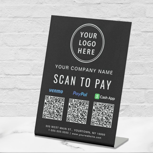 Scan to PayPal Venmo CashApp QR-Codes Logo Sockelschild (Von Creator hochgeladen)
