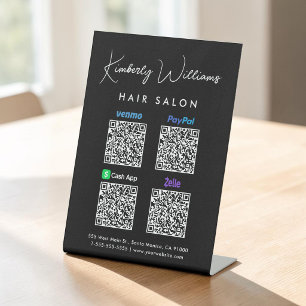 Scan to PayPal Venmo CashApp Zelle QR Code Sockelschild