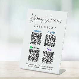 Scan to PayPal Venmo CashApp Zelle QR Code Sockelschild