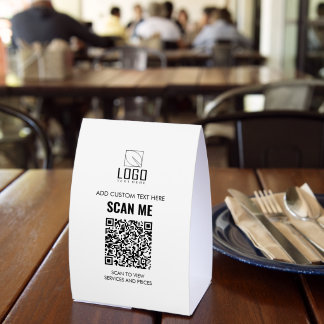  Scan to view Prices custom logo QR code  Tischaufsteller