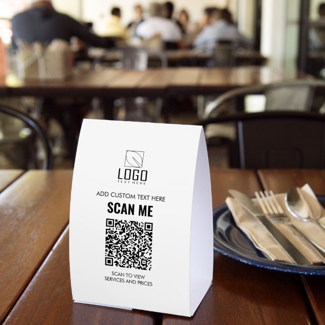  Scan to view Prices custom logo QR code  Tischaufsteller (In Situ (Restaurant))