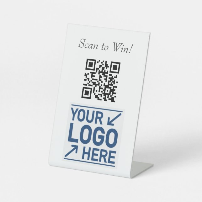 Scan to Win QR Tabletop-Signierung - vollständig a Sockelschild (Vorderseite)