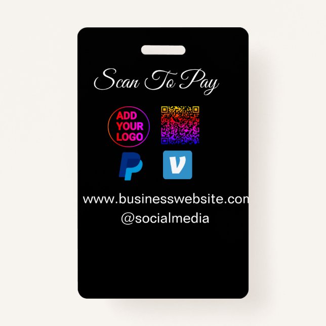 Scan zu bezahlen hinzufügen Logo q oder Code paypa Ausweis (Vorderseite)