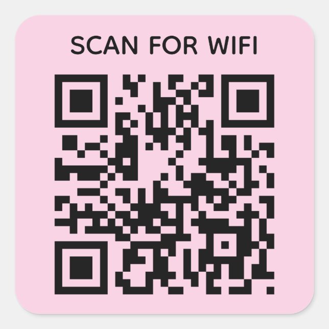 Scan zum Anschluss von Wifi QR Code Moderner Paste Quadratischer Aufkleber (Vorderseite)