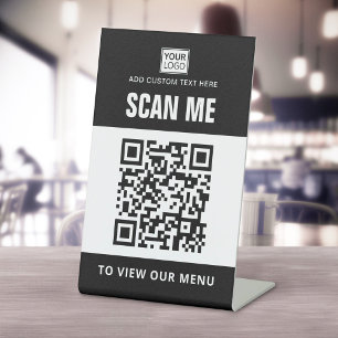 Scan zum Anzeigen des benutzerdefinierten Logo-QR- Sockelschild