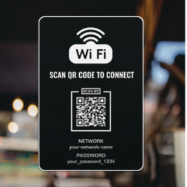 Scan zum Verbinden von QR-Code mit WIFI-Kennwortne Fensteraufkleber