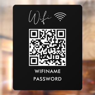 Scan zum Verbinden von W-QR-Kennwort schwarz Fensteraufkleber