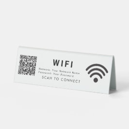Scan zum Verbinden von WiFi 6x2-Tabellenzeichen mi Tischaufsteller
