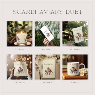 Scandi Aviary Duet, Brauch Ornament Aus Metall